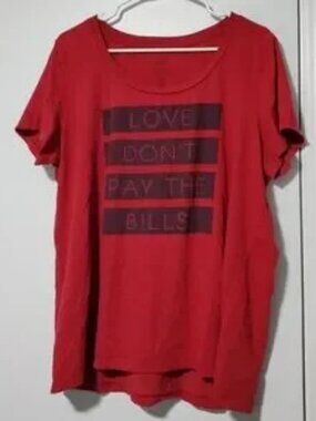 Red Graphic Relaxed Womens Short Sleeve Tee